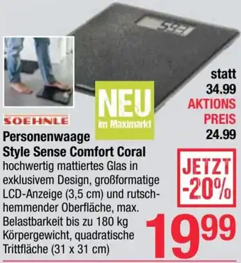 Maximarkt SOEHNLE Personenwaage Style Sense Comfort Coral Angebot