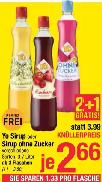 Maximarkt Yo Sirup oder Sirup ohne Zucker Angebot