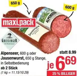 Maximarkt Alpenseer oder Jausenwurst Angebot