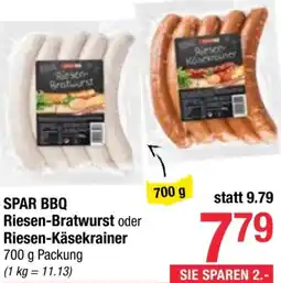 Maximarkt SPAR BBQ Riesen-Bratwurst oder Riesen-Käsekrainer Angebot