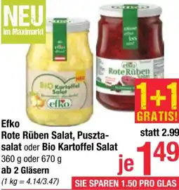 Maximarkt Efko Rote Rüben Salat, Puszta- salat oder Bio Kartoffel Salat Angebot
