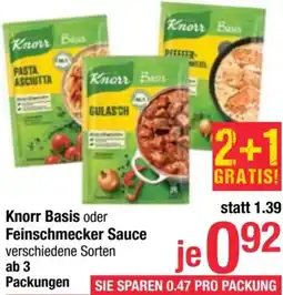 Maximarkt Knorr Basis oder Feinschmecker Sauce Angebot