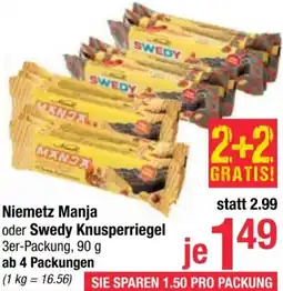 Maximarkt Niemetz Manja oder Swedy Knusperriegel Angebot
