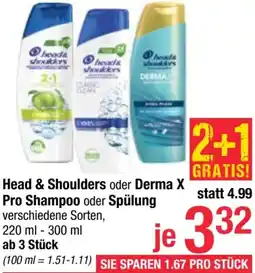 Maximarkt Head & Shoulders oder Derma X Pro Shampoo oder Spülung Angebot
