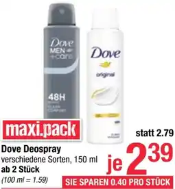 Maximarkt Dove Deospray Angebot