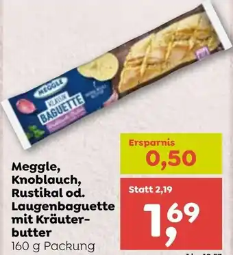 ADEG Meggle, Knoblauch, Rustikal od. Laugenbaguette mit Kräuter- butter Angebot