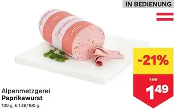 MPreis Alpenmetzgerei Paprikawurst Angebot