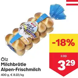 MPreis Ölz Milchbrötle Alpen-Frischmilch Angebot