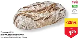 MPreis Therese Mölk Bio-Krustenbrot dunkel Angebot