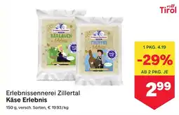 MPreis Erlebnissennerei zillertal käse erlebnis Angebot