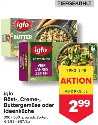 MPreis iglo Röst-, Creme-, Buttergemüse oder Ideenküche Angebot