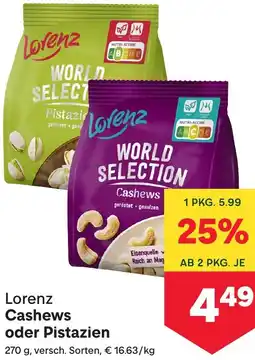 MPreis Lorenz Cashews oder Pistazien Angebot