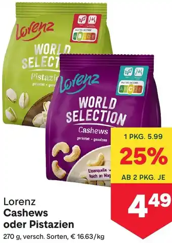 MPreis Lorenz Cashews oder Pistazien Angebot