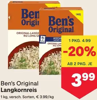MPreis Ben's Original Langkornreis Angebot
