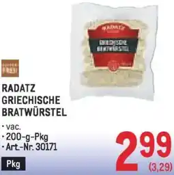 Metro Radatz griechische bratwürstel Angebot