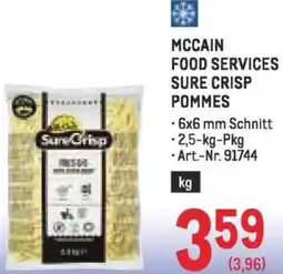 Metro Mccain food services sure crisp pommes Angebot