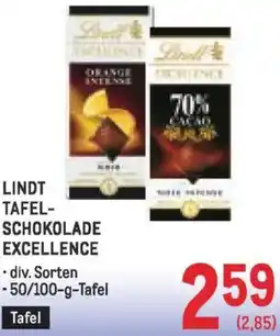 Metro Lindt tafel- schokolade excellence Angebot