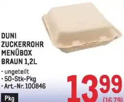 Metro Duni zuckerrohr menübox braun Angebot