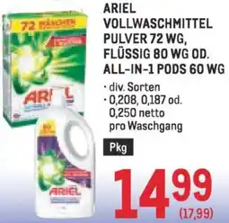 Metro Ariel vollwaschmittel pulver, flüssig od. all-in-1 pods Angebot