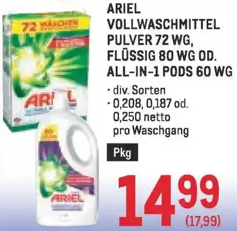 Metro Ariel vollwaschmittel pulver, flüssig od. all-in-1 pods Angebot