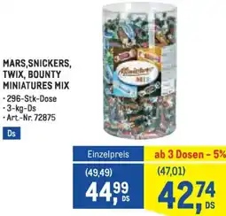 Metro Mars,snickers, twix, bounty miniatures mix Angebot