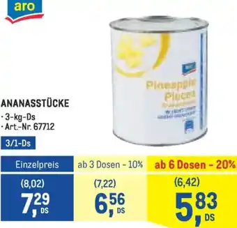 Metro Ananasstücke Angebot