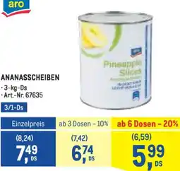 Metro Ananasscheiben Angebot