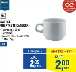 Metro Kaffee obertasse caterer Angebot