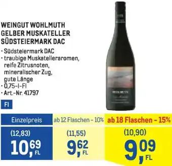 Metro Weingut wohlmuth gelber muskateller südsteiermark dac Angebot