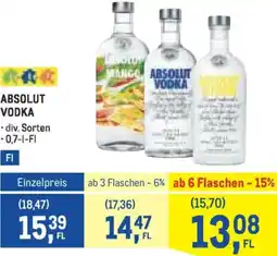 Metro Absolut vodka Angebot