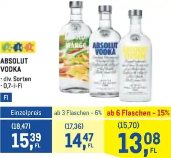 Metro Absolut vodka Angebot