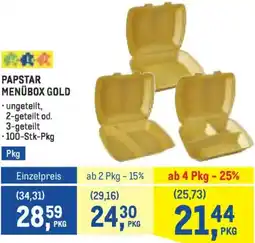 Metro Papstar menübox gold Angebot