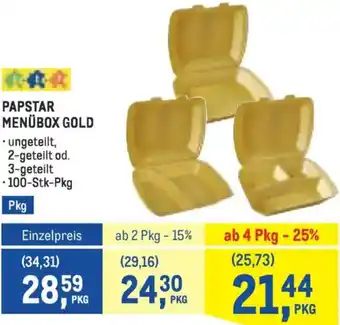 Metro Papstar menübox gold Angebot