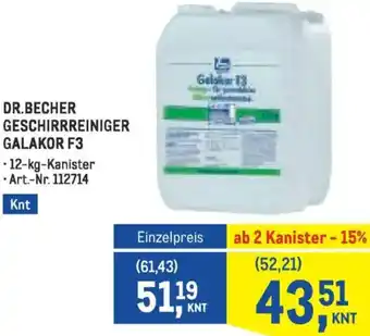 Metro Dr.becher geschirrreiniger galakor f3 Angebot