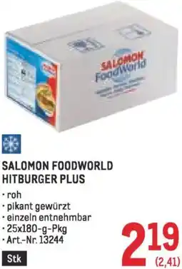 Metro Salomon foodworld hitburger plus Angebot
