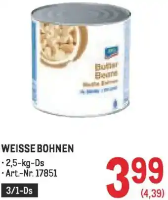 Metro Weisse bohnen Angebot