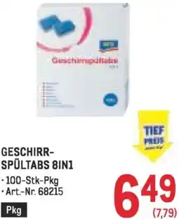Metro Geschirr- spültabs Angebot