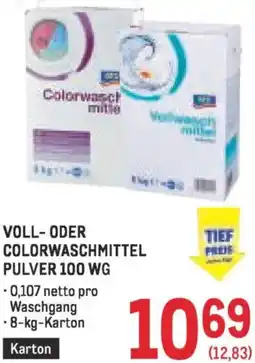 Metro Voll- oder colorwaschmittel pulver Angebot