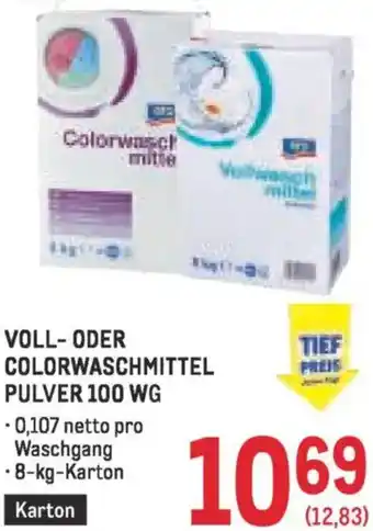 Metro Voll- oder colorwaschmittel pulver Angebot
