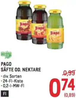 Metro Pago säfte od. nektare Angebot