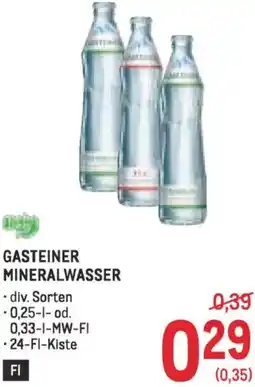 Metro Gasteiner mineralwasser Angebot