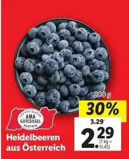 Lidl HEIDELBEEREN AUS ÖSTERREICH Angebot