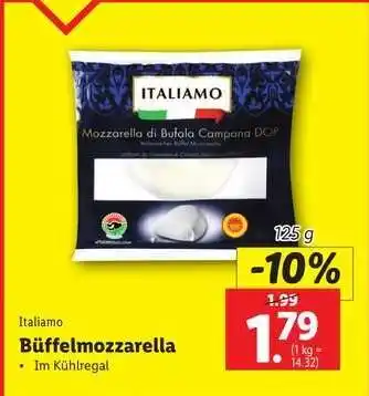 Lidl Italiamo Büffelmozzarella Angebot