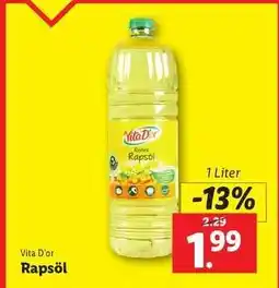 Lidl Vita D'or Rapsöl Angebot