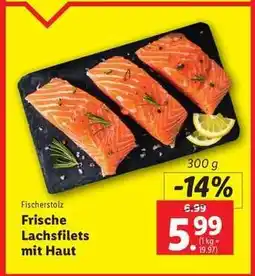 Lidl Frische Lachsfilets mit Haut Angebot