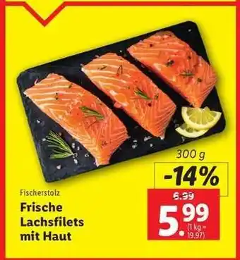 Lidl Frische Lachsfilets mit Haut Angebot