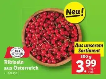Lidl Ribiseln aus Österreich Angebot