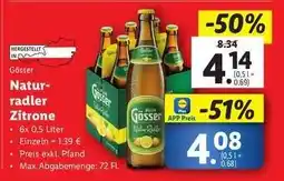 Lidl Gösser Naturradler Zitrone Angebot