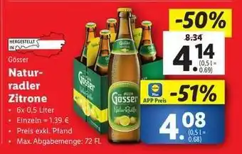 Lidl Gösser Naturradler Zitrone Angebot