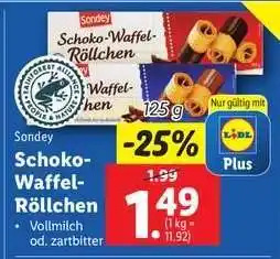 Lidl Sondey Schoko-Waffel-Röllchen Angebot